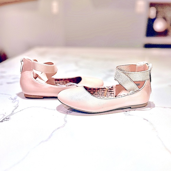 Daisy Fuentes Pink Esther Criss Cross Strap Ballet Flats, Little Girl’s Size 13. - Picture 6 of 7